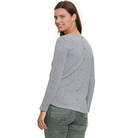 Damen Langarmshirt mit Zierknöpfen