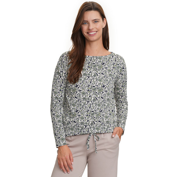 Dameshemd met lange mouwen en all-over print