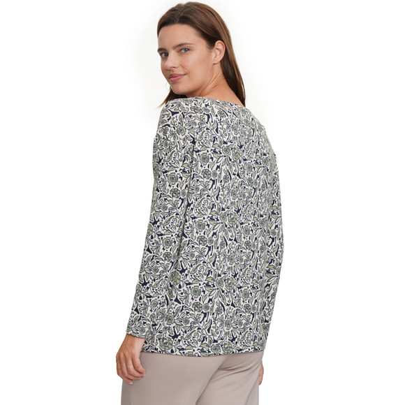 Dameshemd met lange mouwen en all-over print