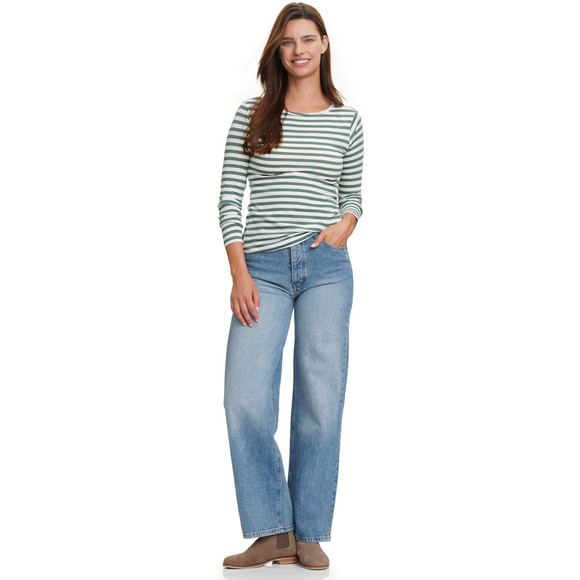 Gestreept damesshirt met lange mouwen