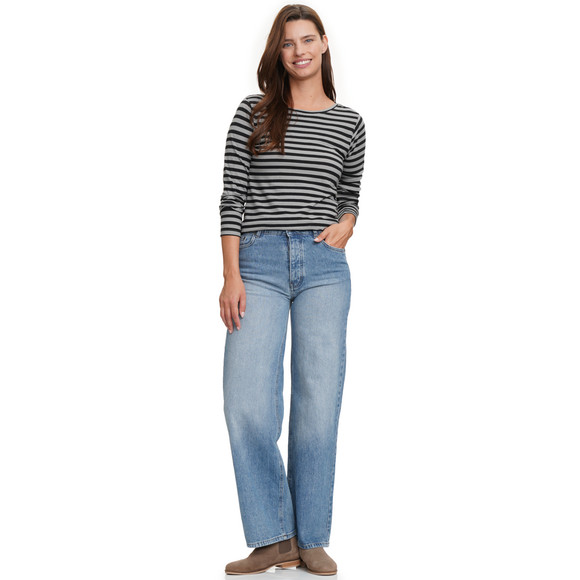 Gestreept damesshirt met lange mouwen