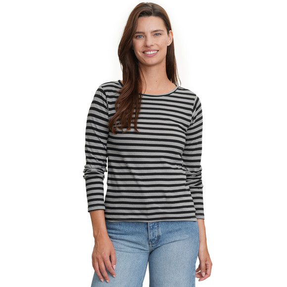 Gestreept damesshirt met lange mouwen