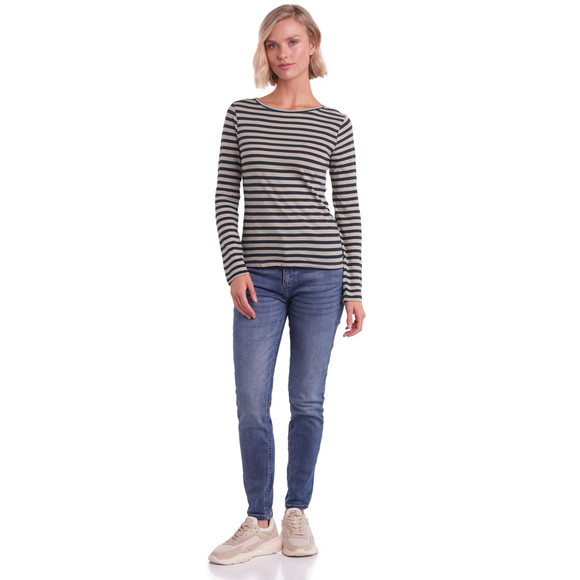 Gestreept damesshirt met lange mouwen