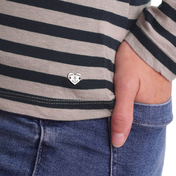 Gestreept damesshirt met lange mouwen