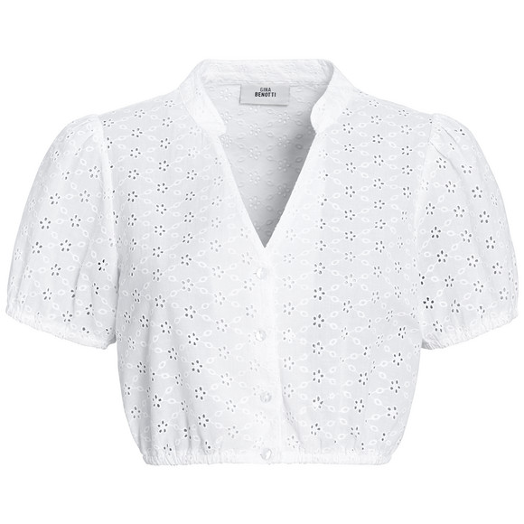 Damen Dirndl-Bluse mit Lochstickerei