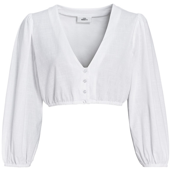 Damen Dirndl-Bluse unifarben