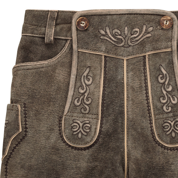 Leren jongensbroek met stiksel