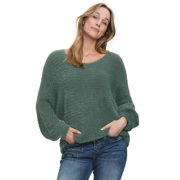 Gebreide damestrui met boothals