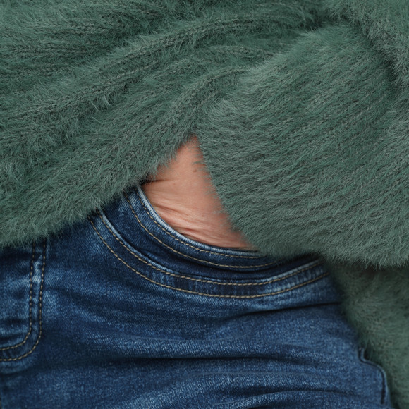 Gebreide damestrui met boothals