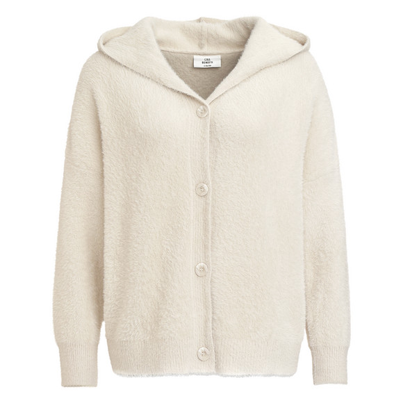 Vrouwelijk vest met een knusse look crème