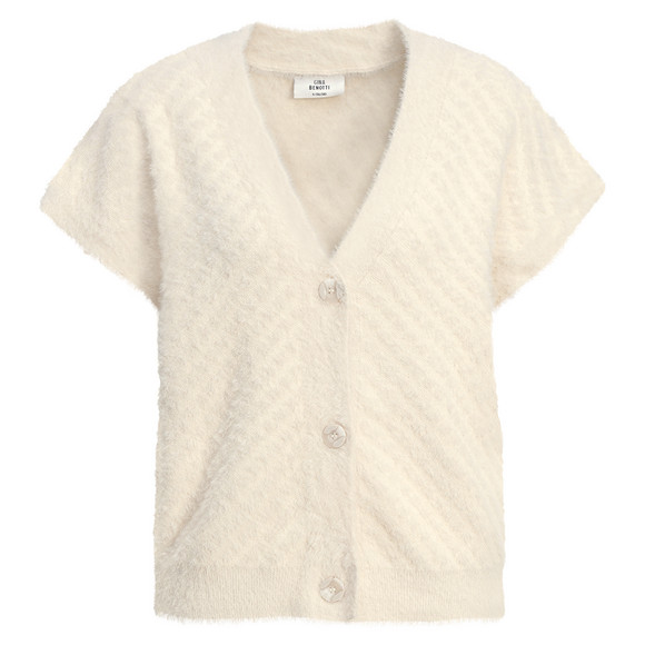 Gebreid damesgilet met knoopsluiting