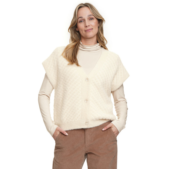 Gebreid damesgilet met knoopsluiting