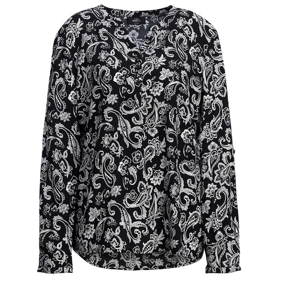 Damesblouse met omgeslagen mouwen