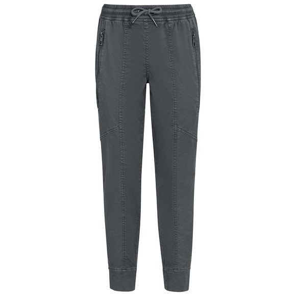 Dames joggingbroek met decoratieve naden donkergrijs