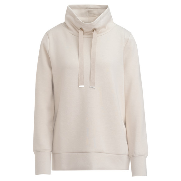Dames sweat trui met opstaande kraag beige