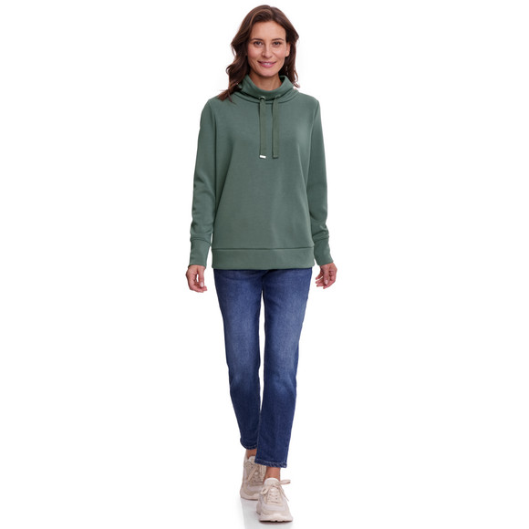 Dames sweat trui met opstaande kraag