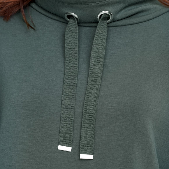 Dames sweat trui met opstaande kraag