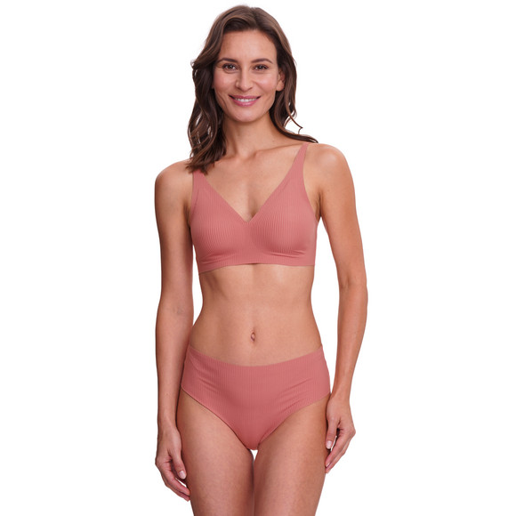 Naadloze damesslip met geribde structuur