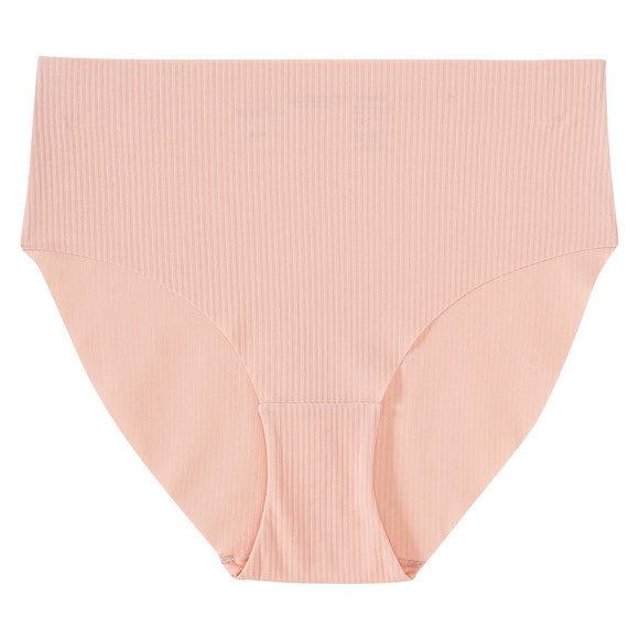 Naadloze damesslip met geribde structuur roze