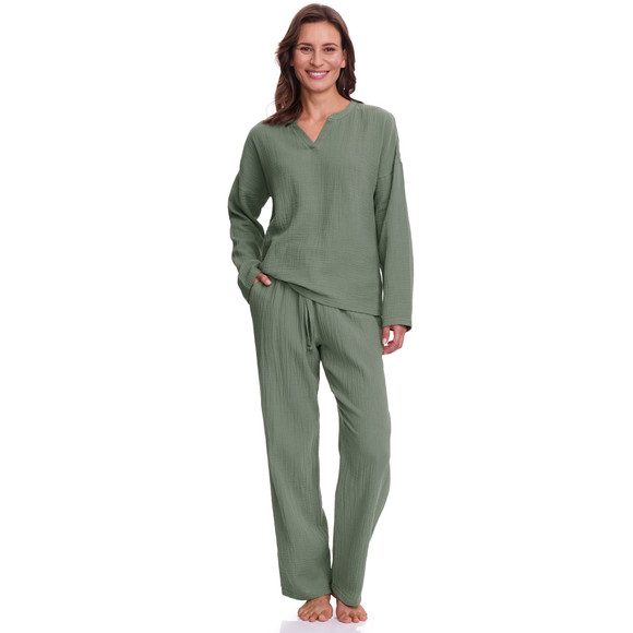 Damen Musselin-Schlafhose aus Baumwolle