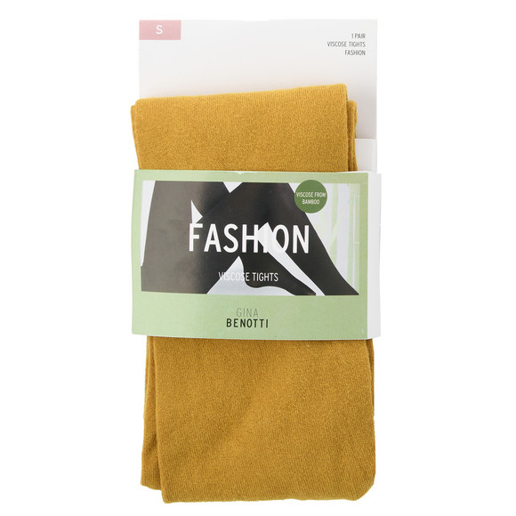 Damespanty in ondoorzichtige look Mosterdgeel