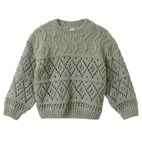 Trui van chenillegaren voor meisjes olijf