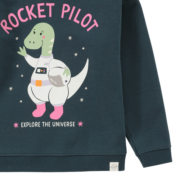 Meisjes sweater met dino-opdruk