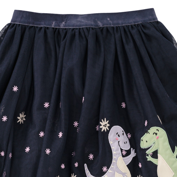 Mädchen Tüllrock mit Dino-Stickerei