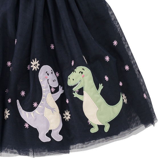 Mädchen Tüllrock mit Dino-Stickerei