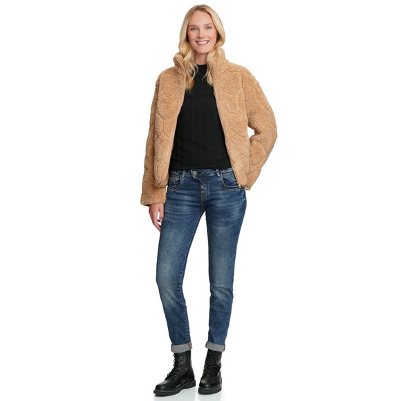 Dames teddyjas met opstaande kraag