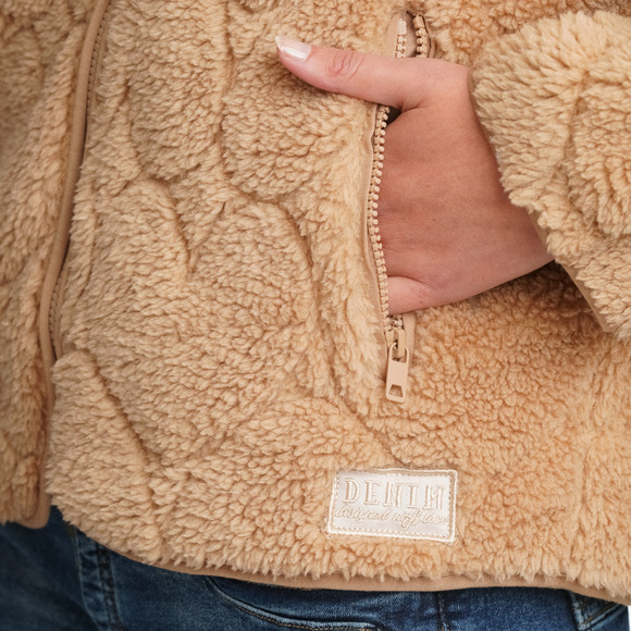 Dames teddyjas met opstaande kraag