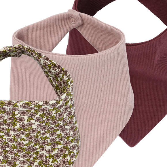 3 babybandana's met bloemenpatroon