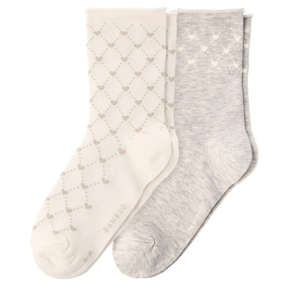2 Paar Damen Socken mit Rollsaum