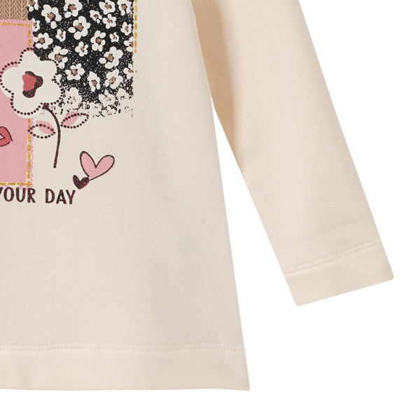 Meisjeshemd met lange mouwen en print