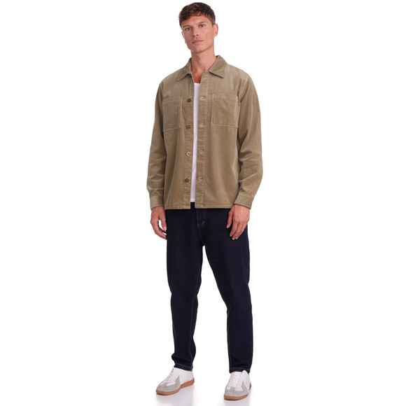 Herencordshirt in effen kleur