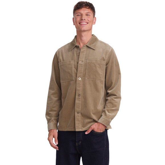 Herencordshirt in effen kleur