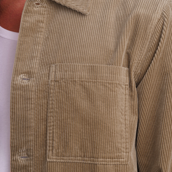 Herencordshirt in effen kleur