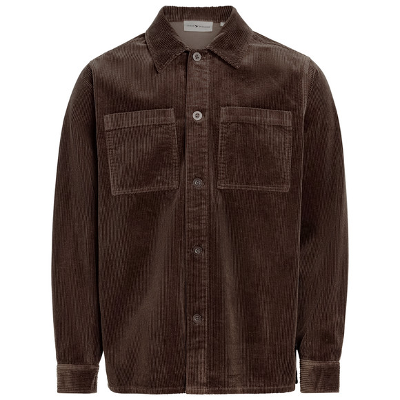 Heren corduroy overhemd in effen kleur