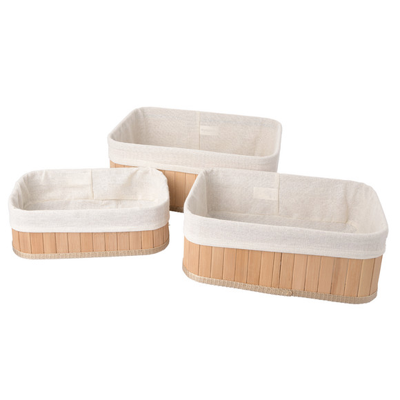 3 Bambus-Körbe im Set