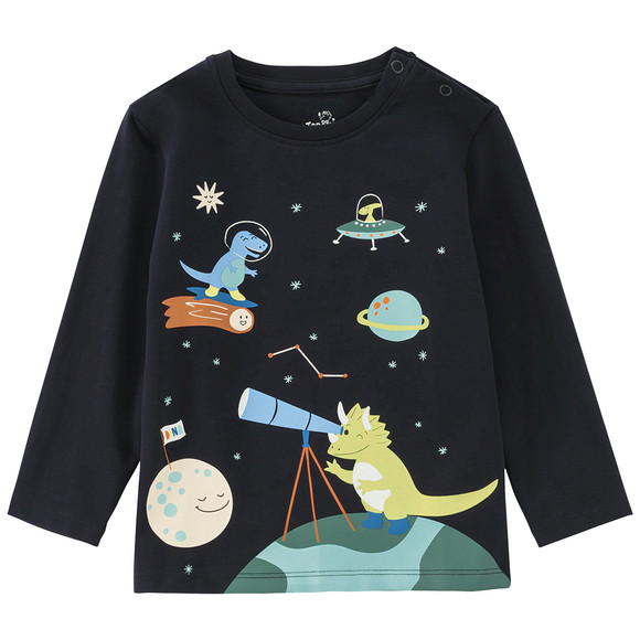 Baby shirt met lange mouwen en dino-print