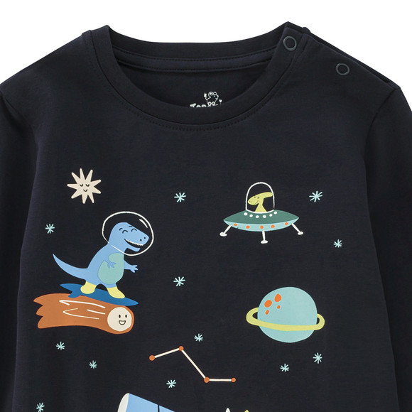 Baby shirt met lange mouwen en dino-print