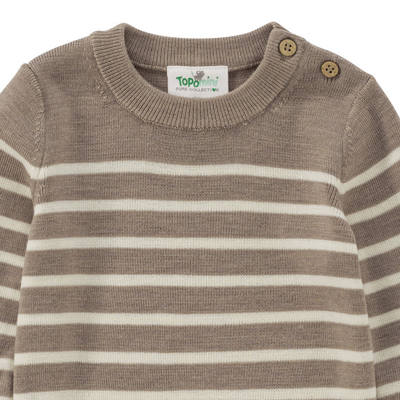 Baby wollen gebreide trui met strepen