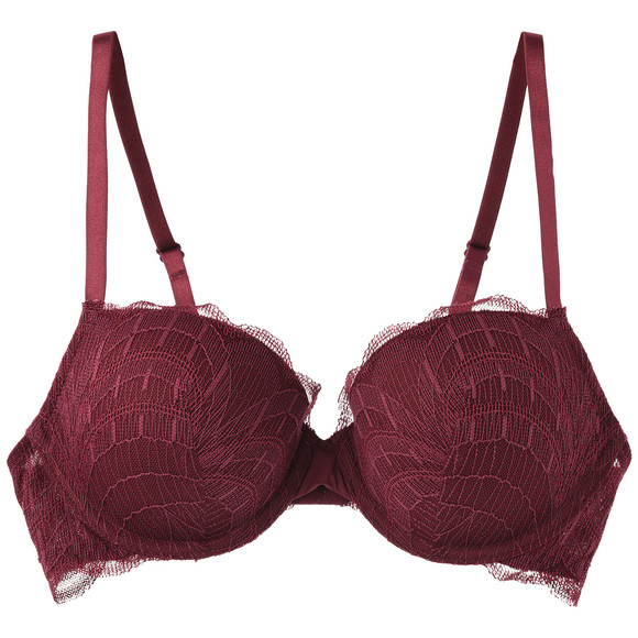 Dames beugelbeha met kant donkerrood