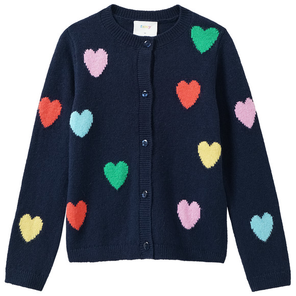 Mädchen Strickjacke mit Herz-Allover