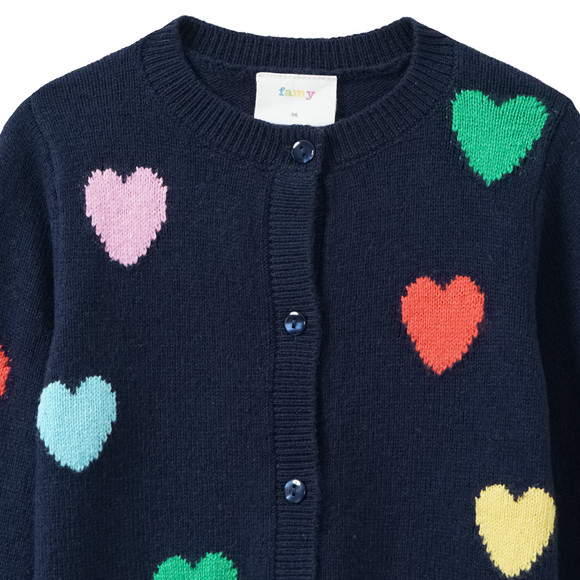 Mädchen Strickjacke mit Herz-Allover