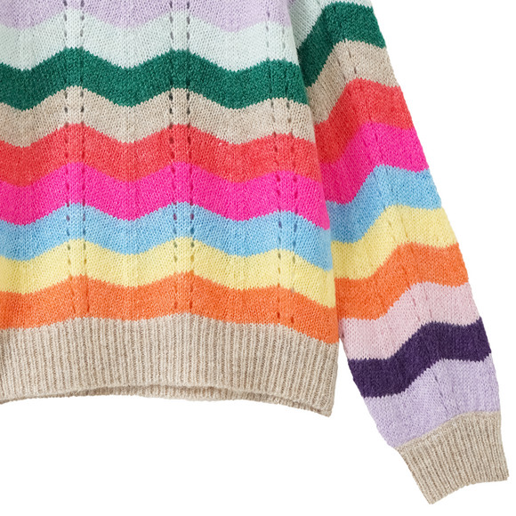 Meisjes' gebreide trui met strepen