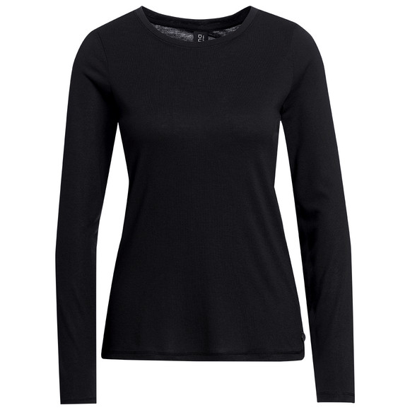 Dameshemd met lange mouwen in een basic look zwart