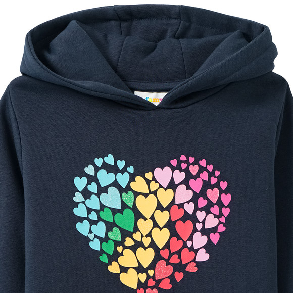 Mädchen Sweatkleid mit Herz-Print