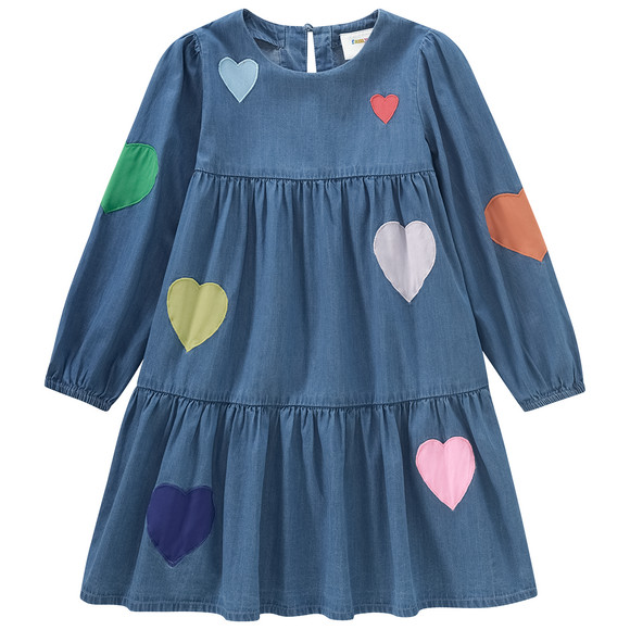 Meisjes jurk in denim look