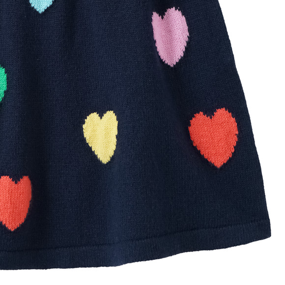 Mädchen Strickrock mit Herz-Allover